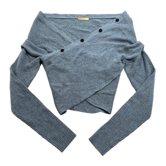 Hellessy Davis Faux Wrap Sweater in Blue - Picture 1 of 5